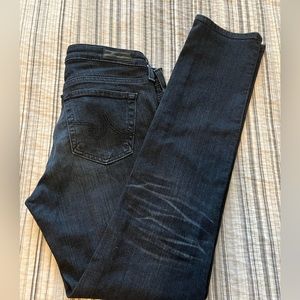 AG dark denim jean, mid rise, 27R